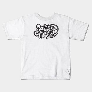 Drifting Through The Snow (Gray) Kids T-Shirt